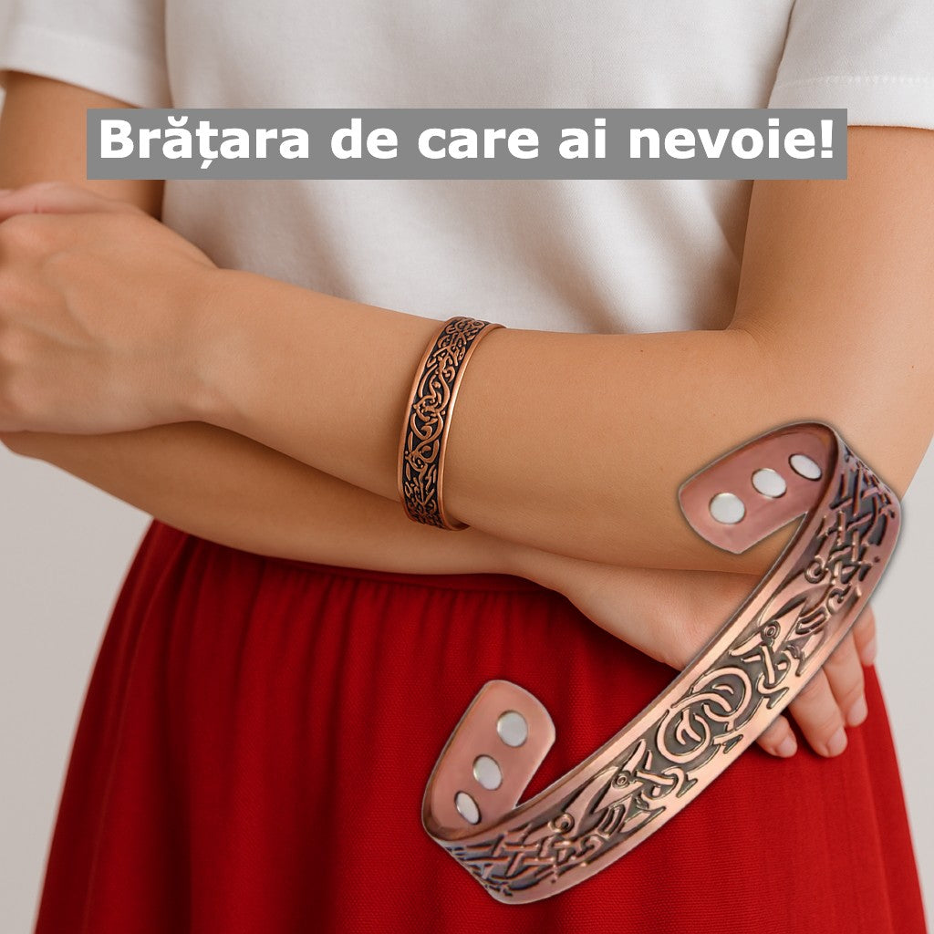 Brățară cu  magneți de terapie din cupru pur