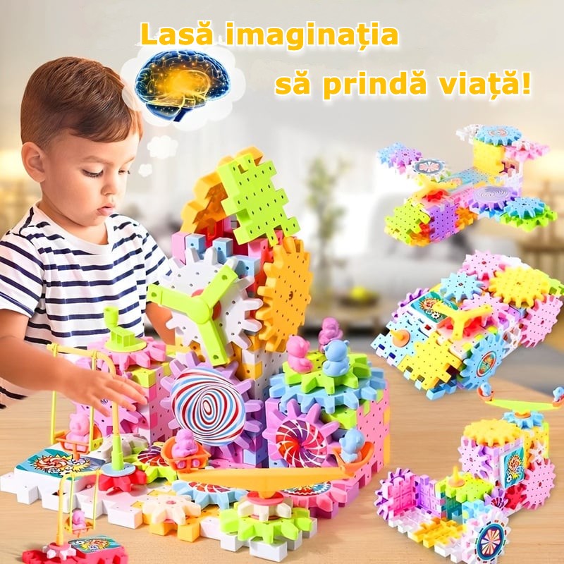 Constructor – Jucărie educativă cu blocuri și angrenaje electrice